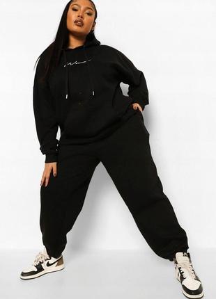 Boohoo черные спортивные штаны плюс сайз батал, 5-7xl