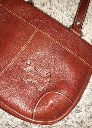Маленькая винтажная кожаная сумка  с собачкой radley2 фото