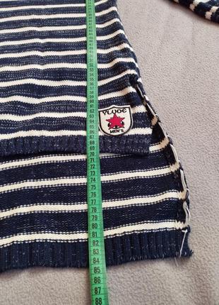 Кофта джемпер свитер вязаный туника снизу разрезы в полоску с нашивками4 фото
