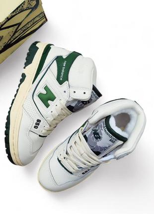 ❄️зимові кросівки new balance 650 білі з зеленим white/green❄️