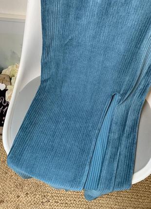 Крутевая вельветовая юбка миди bershka6 фото