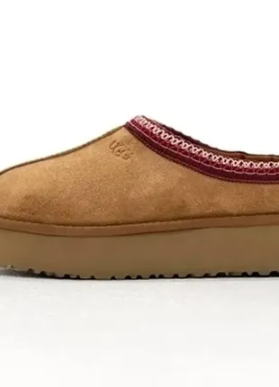 Угги женские замшевые зимние ugg tazz slippers chesnut, теплые ботинки