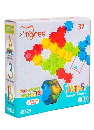 Мозаика-пазлы "фантазия" 32 эл. 39123 (28) "tigres"