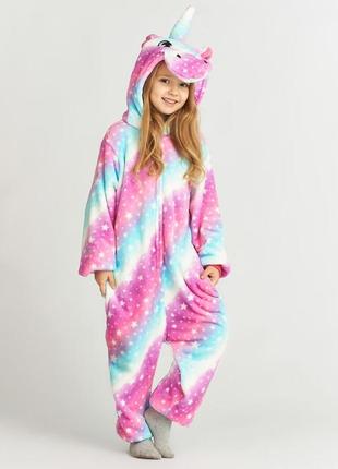 Пижама кигуруми единорог галактический размеры на рост от 110 до 185 см