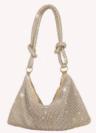 Сумка клатч со стразами вечерний блестящий клатч