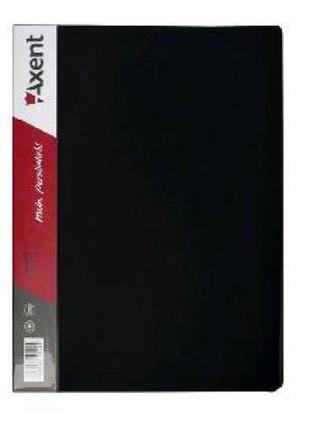 Папка-скоросшиватель axent 1304-01 а4 пластик. плотный+карман черный (1/60)