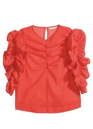 Блуза с v-образным вырезом из жоржета2 фото