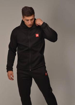 Спортивный костюм the north face весна осень худи + штаны черный4 фото