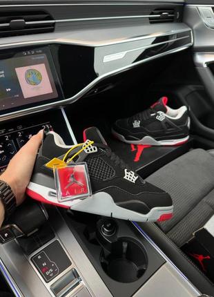 Кроссовки nike air jordan 4 retro bred💥🦅