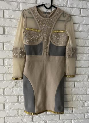 Хорошее платье праздничное комбинированное по фигуре с-м 8-10