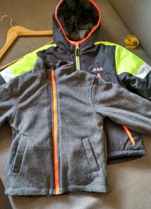 Новая зимняя термо куртка ветровка флис 2в1 f.o.g., сша, мальчику на 5-6 лет