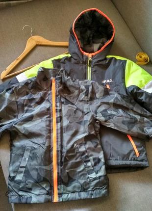 Нова зимова термо куртка вітровка фліс 2в1 f.o.g., сша, хлопчику на 5-6 років2 фото