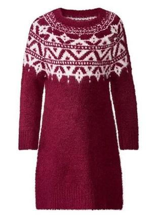 Теплое, стильное, вязанное платье - туника, р. 98-104 см.