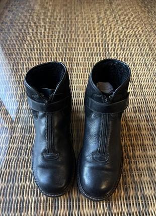 Шкіряні зимові чоботи  marzetti italy оригінальні чорні з хутром4 фото