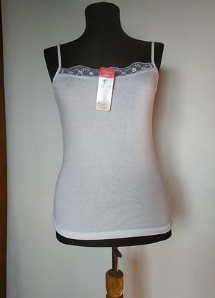 Красивая хлопковая белого цвета  женская майка violana vera-виолана