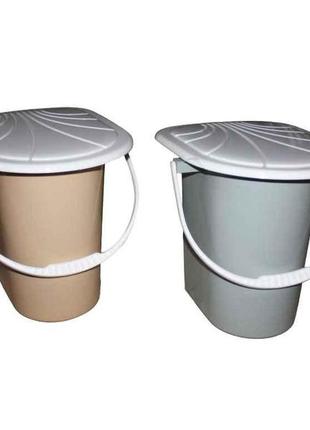 Відро туалетне з кришкою 17 л. (бежевый)