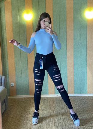 Джинсы с высокой посадкой denim