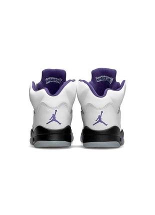 Кроссовки nike air jordan 5 retro white black purple 💥🦅5 фото