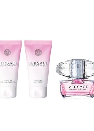 Подарочный набор versace bright crystal туалетная вода 50 ml, гель для душа 50 ml, лосьон для тела 50 ml1 фото