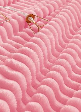 Плед покрывало розовый с эффектом "шарпей" из микрофибры 160*220 см3 фото