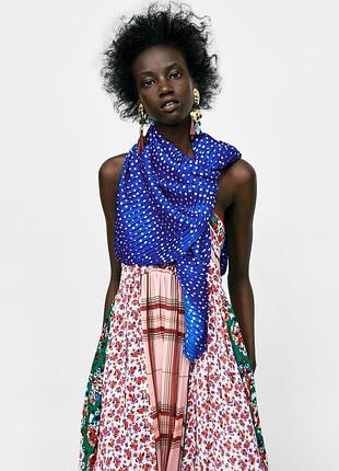 Плиссированный платок,шарф в горох zara