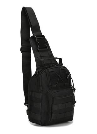Рюкзак сумка военный тактический armour tactical m3 с одной лямкой 5 л черный