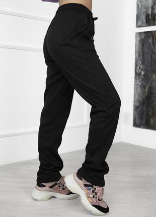 Черные утепленные брюки со стрелками2 фото