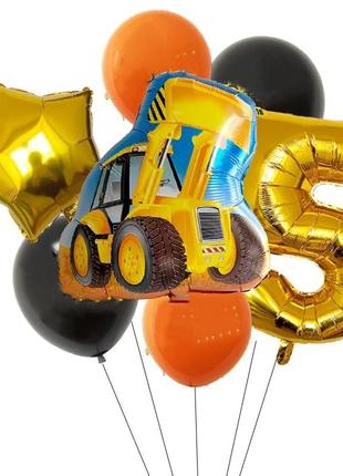 Фонтан воздушных шариков экскаватор