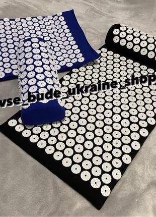 Масажний килимок акупунктурний масажер acupressure mat and pillow set1 фото