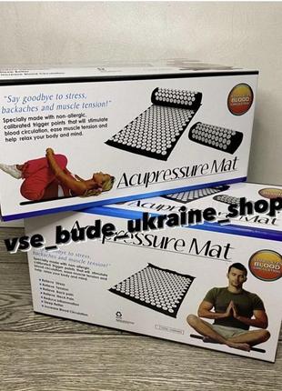 Массажный коврик акупунктурный массажер acupressure mat and pillow set3 фото