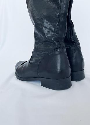 Черные ботфорты без каблука 41 размера9 фото