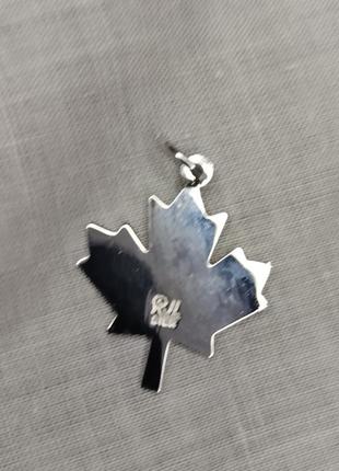 Rjl ster кулон підвіска шарм канадський кленовий лист срібло3 фото