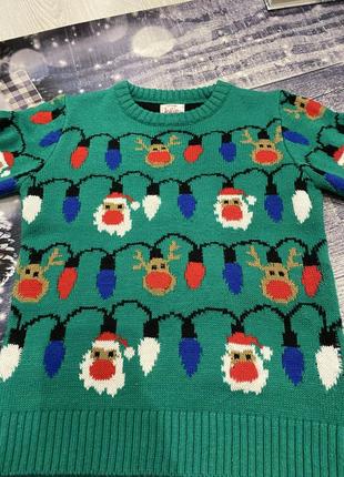 Новогодний рождественский свитер олени санты2 фото