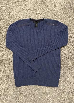 Пуловер свитер мужской с v-образным воротником от calvin klein jeans