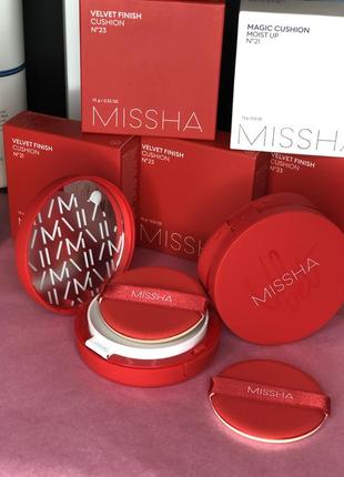 😍 тонуючий стійкий кушон missha що матує ❤️ velvet finish1 фото