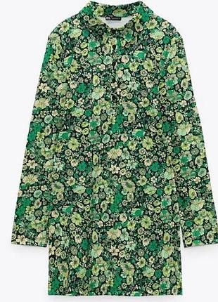 Платье поло в цветы zara