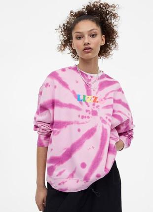 Толстовка світшот з принтом h&m — xs, s, m з начосом