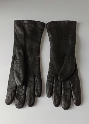 Удлиненные женские кожаные перчатки3 фото