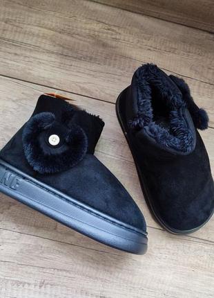Черные легчайшие угги тапки уги унты тапочки теплые на меху зимние большие размеры 36-41 42 43 р