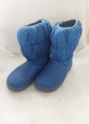 Сапоги снегоходы crocs j1 31-32р синие