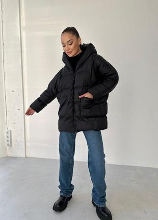 Стильний зимовий жіночий пуховик ❄️ оверсайз