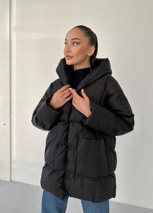 Стильний зимовий жіночий пуховик ❄️ оверсайз