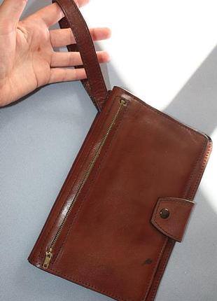 Винтажный кожаный клатч кошелек