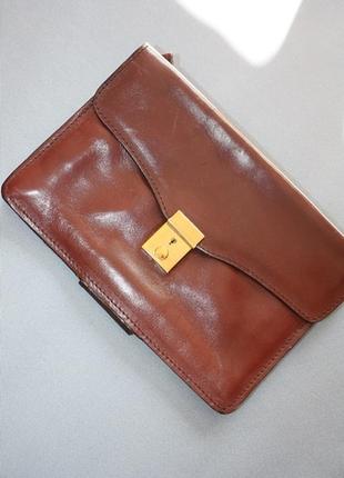 Вінтажний шкіряний клатч гаманець