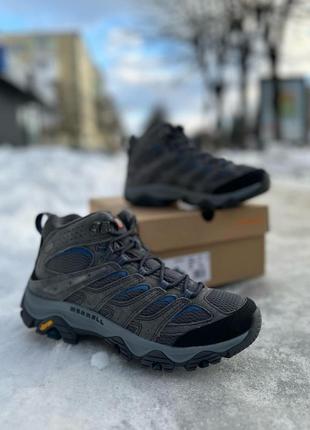 Мужские оригинальные зимние треккинговые ботинки merrell moab 3 mid горизонтальноx 590357899 фото