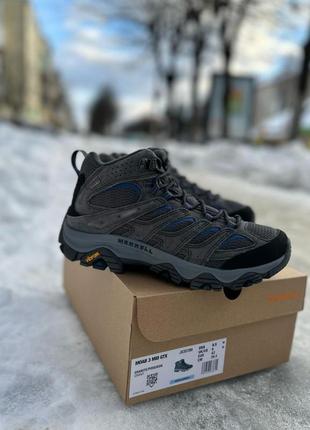 Мужские оригинальные зимние треккинговые ботинки merrell moab 3 mid горизонтальноx 5903578910 фото