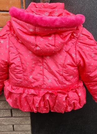 Детская зимняя курточка 3-4 года на девочку с капюшоном5 фото
