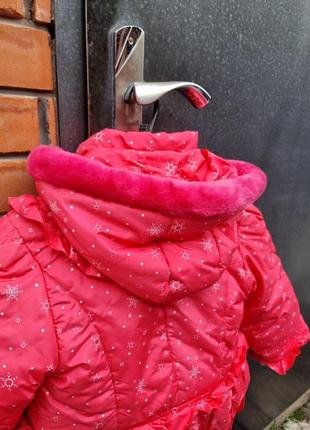 Детская зимняя курточка 3-4 года на девочку с капюшоном6 фото