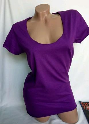 Фіолетова літня футболка, 100% бавовна , р. xs, від asos