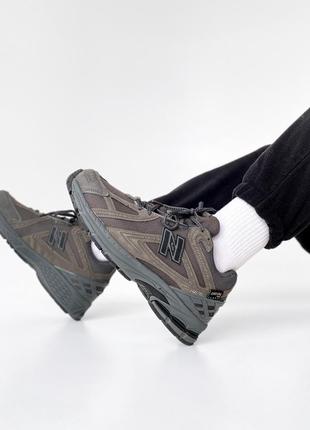 Мужские зимние кроссовки new balance 1906r cordura, gore-tex. спортивные кроссовки. мех. цвет cерый из хаки.9 фото